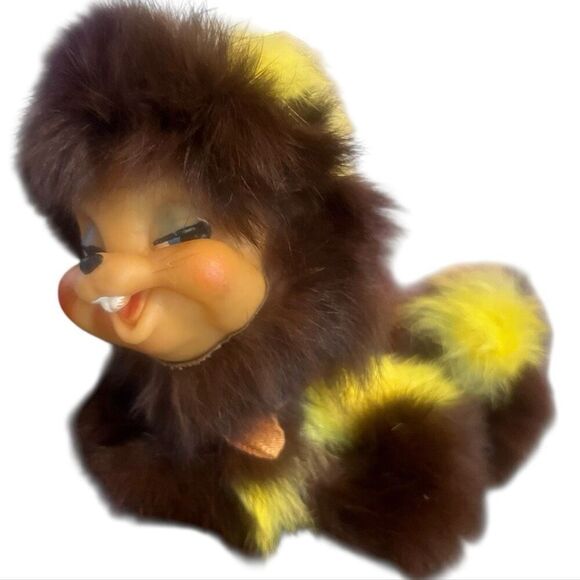 Vintage Rushton Rubber Faced Skunk Hanging Yellow Ornament 1950’s Rare Toy Anima - Picture 2 of 12